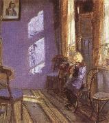 Anna Ancher Sunlight in the Blue Room oil painting on canvas